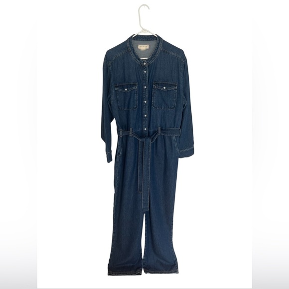 Hatch Jumpsuit Drapey Nursing Oversized in Denim Blue Size 8/10 US Wide Leg - Picture 1 of 8
